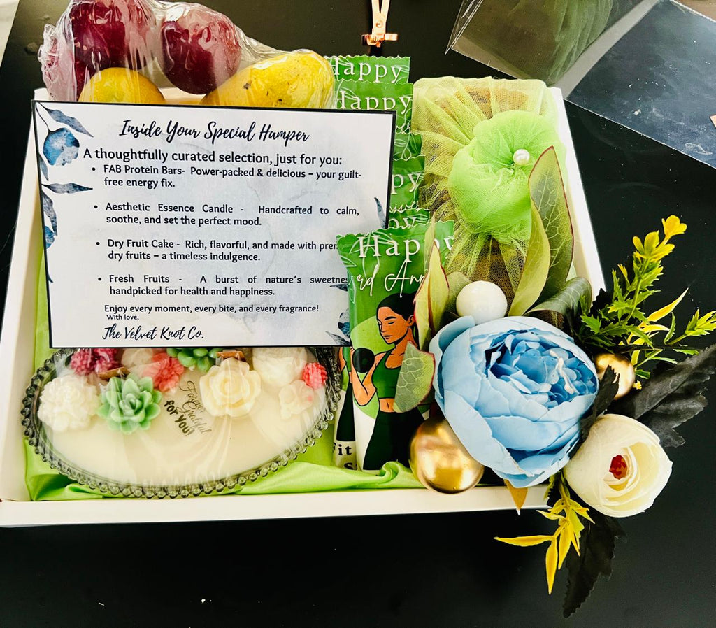 Luxurious Celebration Gift Hamper – Gourmet Treats, Candles & Fresh Fruits