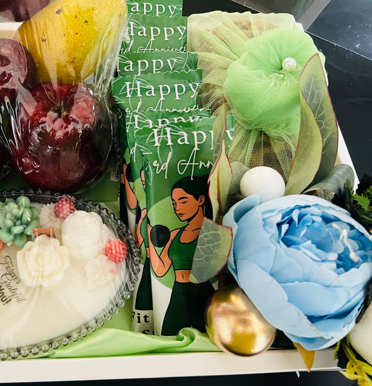 Luxurious Celebration Gift Hamper – Gourmet Treats, Candles & Fresh Fruits