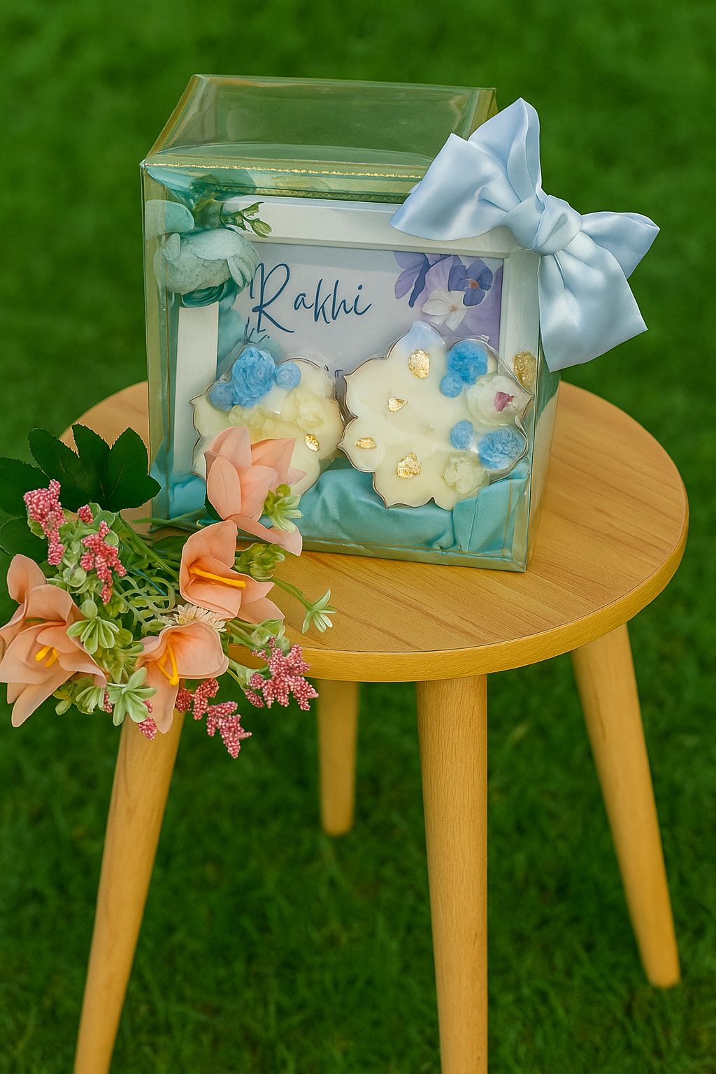 Rakhi Luxe Gift Set – A Touch of Floral Elegance