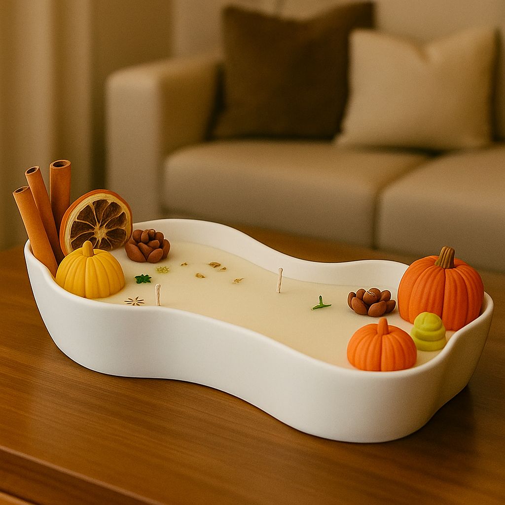 Rustic Autumn – Pumpkin & Cinnamon Candle Bowl