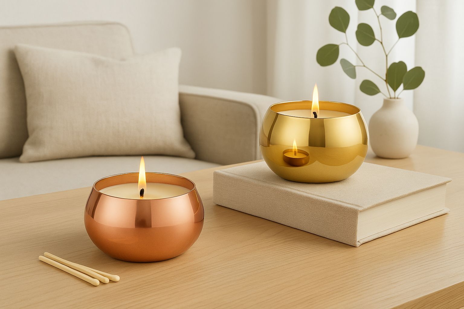 Luxe Metallic Candle Gift Set – Gold & Copper