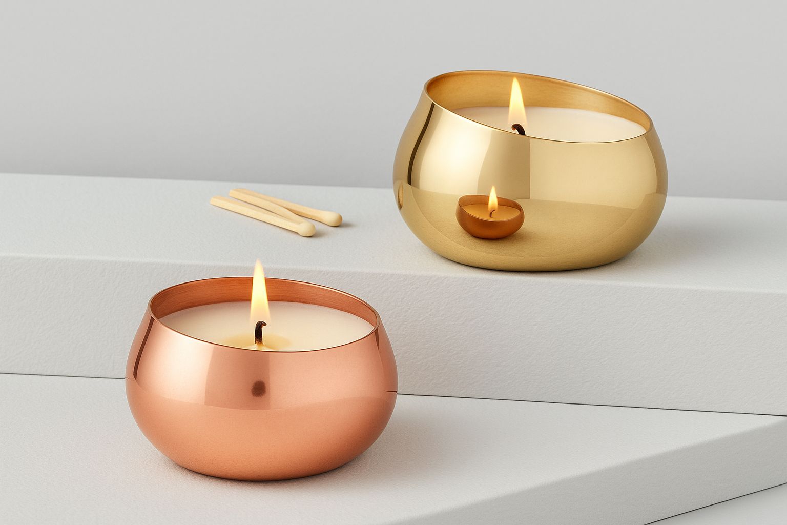 Luxe Metallic Candle Gift Set – Gold & Copper