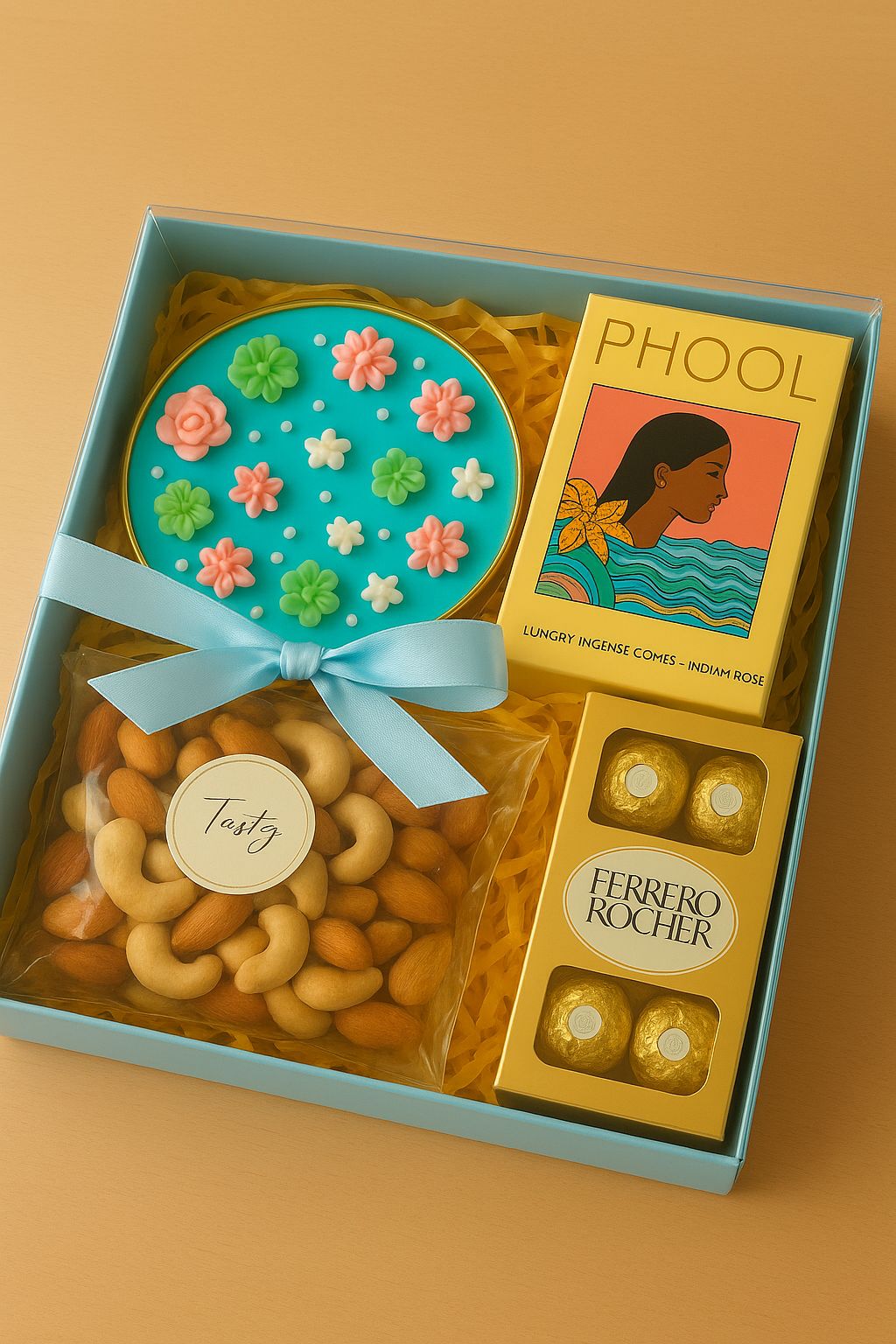 Festive Bliss Hamper – Candle, Dry Fruits, Chocolates & Incense