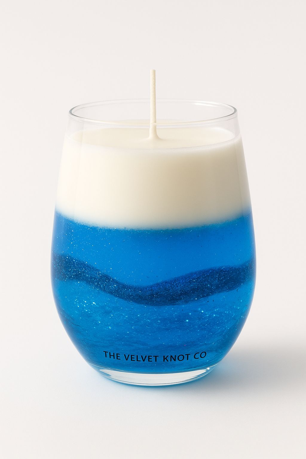 Ocean Breeze Layered Gel &amp; Soy Candle – Handmade