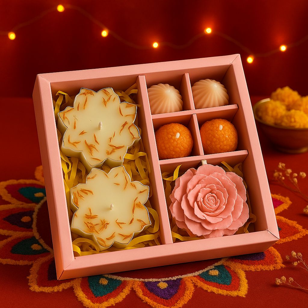 Festive Candle Gift Hamper – Handcrafted Decorative Candles