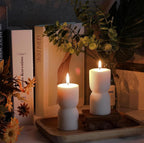 Ribbed Pillar Candle – Midnight Blue