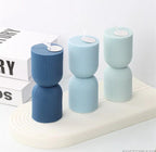 Ribbed Pillar Candle – Midnight Blue