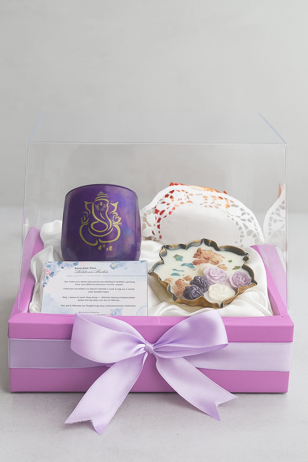 Festive Ganesh Chaturthi Gift Hamper – Luxe Candle & Ladoo Set (Random Color as Per availability)