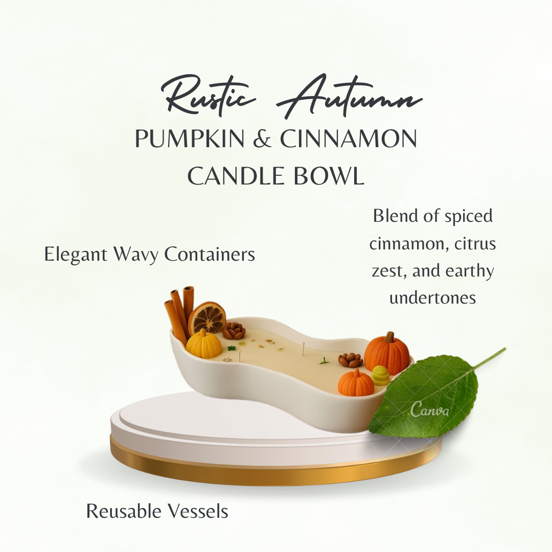 Rustic Autumn – Pumpkin & Cinnamon Candle Bowl