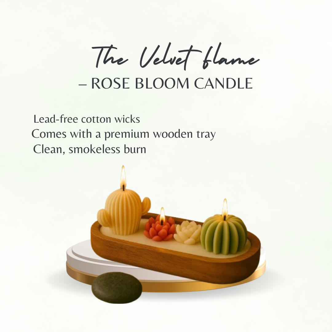 The Velvet Flame – Rose Bloom Candle