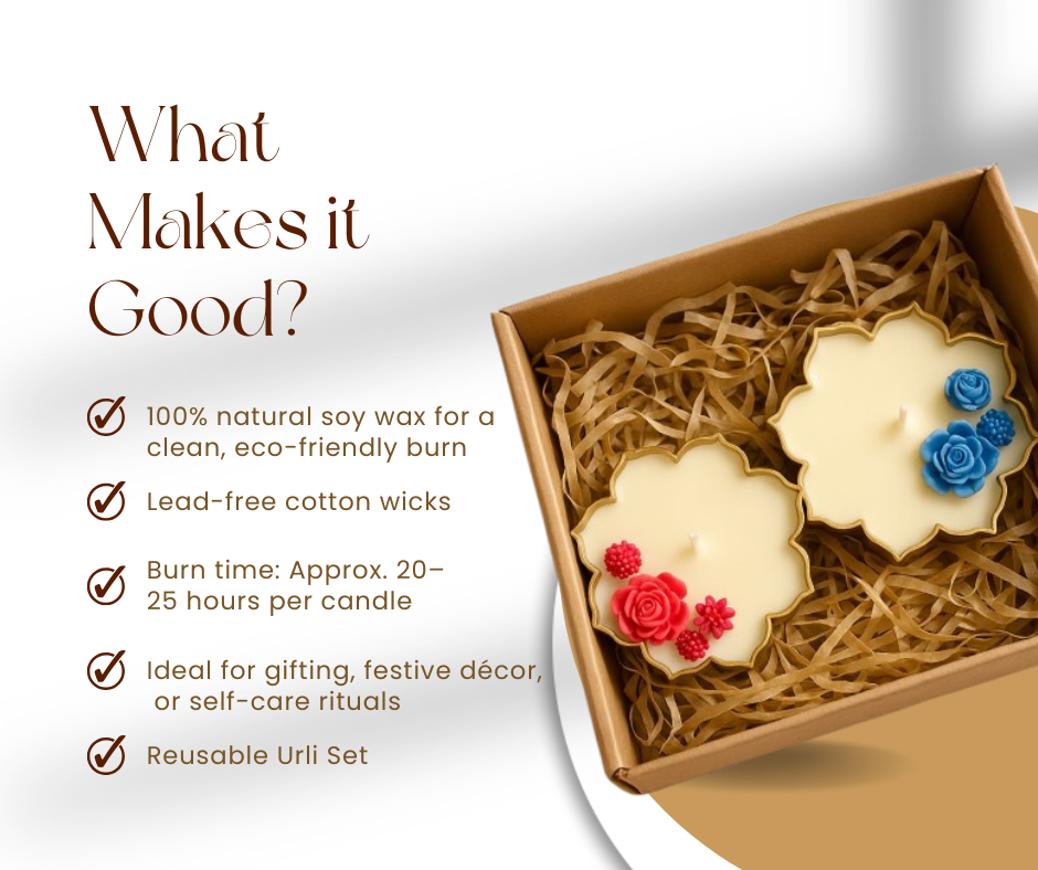 Floral Scented Candle Gift Set – Set of 2 Decorative Candles in Gift Box (Buy 1 Get 1 Free)