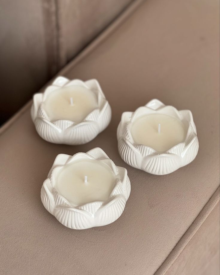 Lotus Blossom Soy Wax Candle – Elegant Handcrafted Diya