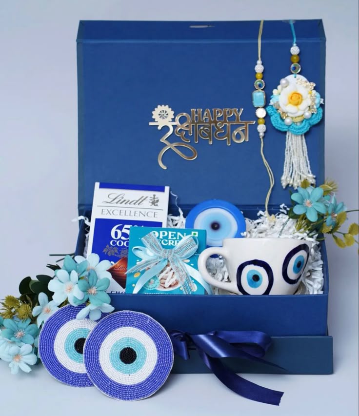 Premium Evil Eye Rakhi Hamper – Raksha Bandhan Gift Box for Brothers & Sisters